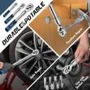 DISEN 3PCS Extendable Ratchet Wrench Set,1/4" 3/8" 1/2" Drive 72-Tooth, Quick-Release, Reversible Drive Socket Wrenches,Soft Grip Handle with Storage Tray