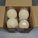 12 Pcs Velvet Christmas Ball Ornaments - 4 Inch Cream White Flocked Christmas Tree Balls Decorative Hanging Ornaments for Xmas Tree, Wreath, Garland or Wedding Holiday Party Decoration