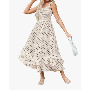 GRACE KARIN Women's 2025 Summer Floral Boho Dress Square Neck Strapped Swing A Line Sundress Beach Long Maxi Outfits L