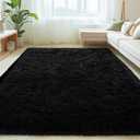 Mugorn Black Rugs for Living Room, 6x9 Feet Large Fluffy Area Rugs for Bedroom, Soft Carpet Shag Kids Room Rug, Non-Slip Fuzzy Rugs Indoor (6ft x 9ft, Black)