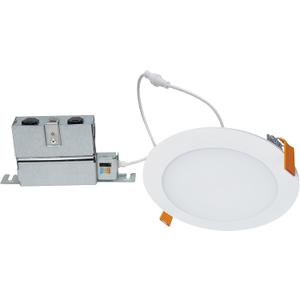 HALO HLBPH 6 inch Canless Recessed Downlight w/Remote Driver/Junction Box Integrated LED Kit Selectable 2700K, 3000K, 3500K, 4000K, 5000K CCT New Construction 6 inch White