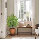 27" Artificial Tree in Pot, Realistic Faux Foliage with UV Resistant Leaves, Easy Assembly for Corner Floor Farmhouse Home Decor