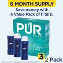 PUR Plus Water Filter Replacement for Pitchers & Dispensers, 6-Month Supply, 3 Count, Blue (PPF951K3)