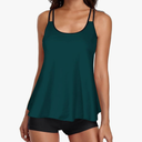 Urchics Womens 2025 Tankini Swimsuits Tummy Control Flowy Swimwear Two Piece Bathing Suits Swim Tank Top with Boyshorts, Size medium