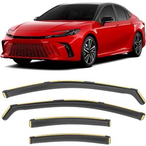 Shatterproof in-Channel Window Rain Guards for Toyota Camry 2025-2026, Window Deflectors, Window Visors for Car, Vent Deflector, 4pcs