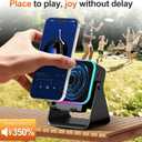 Wireless Bluetooth Induction Speaker, Phone Speaker Amplifier with Colorful Lights & 3500mAh Battery, Portable Phone Stand Compatible with iPhone/iPad/Android/Samsung - Black