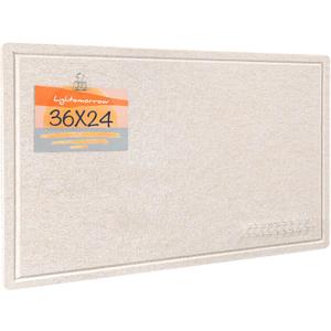 Lightomorrow Bulletin Board, 36 x 24 inches Felt Board - Decorative Pin Board, Cork Board Alternative for Wall, 3' x 2' Foldable Self-Adhesive Vision Board Prayer Board with 20 Pushpins - Oatmeal