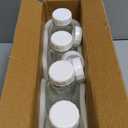 4 Pack 1 Liter Glass Milk Bottles w Scale, 100% Airtight Heavy Duty Screw Lid - 32 Oz Drinking Jars w 2 Pour Spouts - Glass Bottles for Milk, Honey, Jam, Creamer - Dishwasher Safe(Extra 2 Lids)
