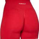 AUROLA Intensify Workout Shorts for Women Seamless Scrunch Short Gym Yoga Running Sport Active Exercise Fitness Shorts (Red, M)