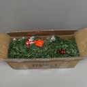 Christmas Garland with Lights - 9FT Pre-Lit Flocked Garland with 30 LED Bulbs, Red Berries, Pine Cones, Artificial Pine Battery Operated Garland for Fireplace, Staircase, Indoor & Outdoor Decoration