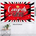 Breling 53 Pcs Graduation Decorations 2026 Congrats Grad Backdrop Banner Tablecloth Congrats Latex Balloons for University High School Graduation Party Supplies(Red and Black)