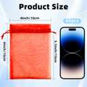 Organza Bags, Organza Bags 4x6, 100 PCS Small Mesh Bag Drawstring, Red Sheer Wedding Party Favor Bag, Small Mesh Gift Pouches Jewelry Mini Candy Pouch for Wedding, Baby Shower, Birthday Party Supplies