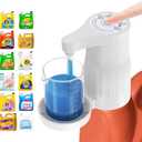 Electric Laundry Detergent Pump - Reusable Laundry Detergent Dispenser with Graduated Cup for Liquid Detergent, USB Rechargeable, Ideal for Laundry Room Organization (White)