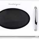 Nostalgia Retro 1000W Microwave Oven 1.1 Cu Ft Capacity  Child Safety Lock, 8 Auto-Cook Settings  Countertop Kitchen Appliance  White