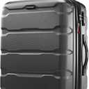 Samsonite Omni PC Hardside Expandable Luggage with Spinner Wheels, Checked-Medium 24-Inch, Black