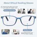 EASY READ 2 Pairs TR90 Bifocal Reading Glasses for Men,Rectangular Sport Blue Light Blocking Readers with Spring Hinge