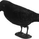 GUGULUZA Crow Decoys Full Body Plastic Crow Decoy for Hunting, Black Flocked Crow Decoy w/Feet Stake for Halloween Decor Yard Garden Decoration