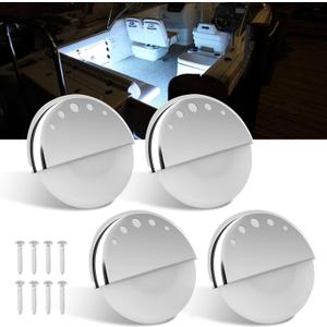 Boat Courtesy Lights Waterproof Boat Interior Lights Deck Lights Night Fishing Lights Boat Center Console Light Cockpit Light Transom Lights for Pontoon Fishing Boat Bass Boat Yacht (White)