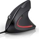 TECKNET Wired Mouse, 6400 DPI Ergonomic Mouse 6 Buttons Silent Mice 4 Adjustable DPI Vertical Mouse Compatible with Windows/Chrome/Laptop/Computer (Black)