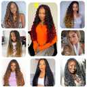 Goddess Bohemian Box Braids Crochet Hair - 18 Inch Crochet Braids with Curly Ends, 7 Packs Synthetic Braiding Hair Extensions for Black Women, M33/30/27