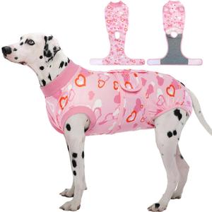 Kuoser Dog Surgery Recovery Suit, Valentine's Day Doggie Surgical Shirt for Female Male Dogs, Pet Onesies for  Large Dogs