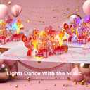 Ribbli Birthday Cards, Rose Pink Pop Up Birthday Card with Light and Music for Women Mom Daughter Girlfriend Wife, 7.9 x 5.9 Inches with Envelope