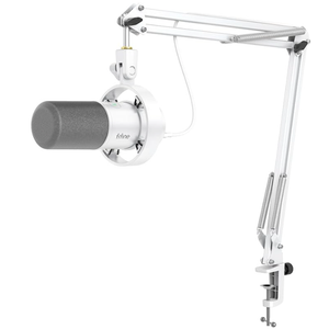 Amplitank Dynamic Microphone with Boom Arm, Studio Vocal XLR Microphone, Podcast USB Mic Kit for PC with Mute Button, Volume Knob, Headphone Jack, for Streaming RecordingAmpliTank K688CT White