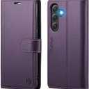 Wallet Case for Samsung Galaxy S24 Fe, RFID Blocking Credit Card Holder, PU Leather Folio Flip Kickstand Protective Shockproof Cover for S24 Fe (Purple, for S24 Fe - 6.4")