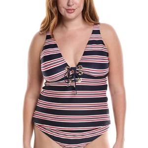 La Blanca Women's Over The Shoulder Tankini Swimsuit Top Size 22W