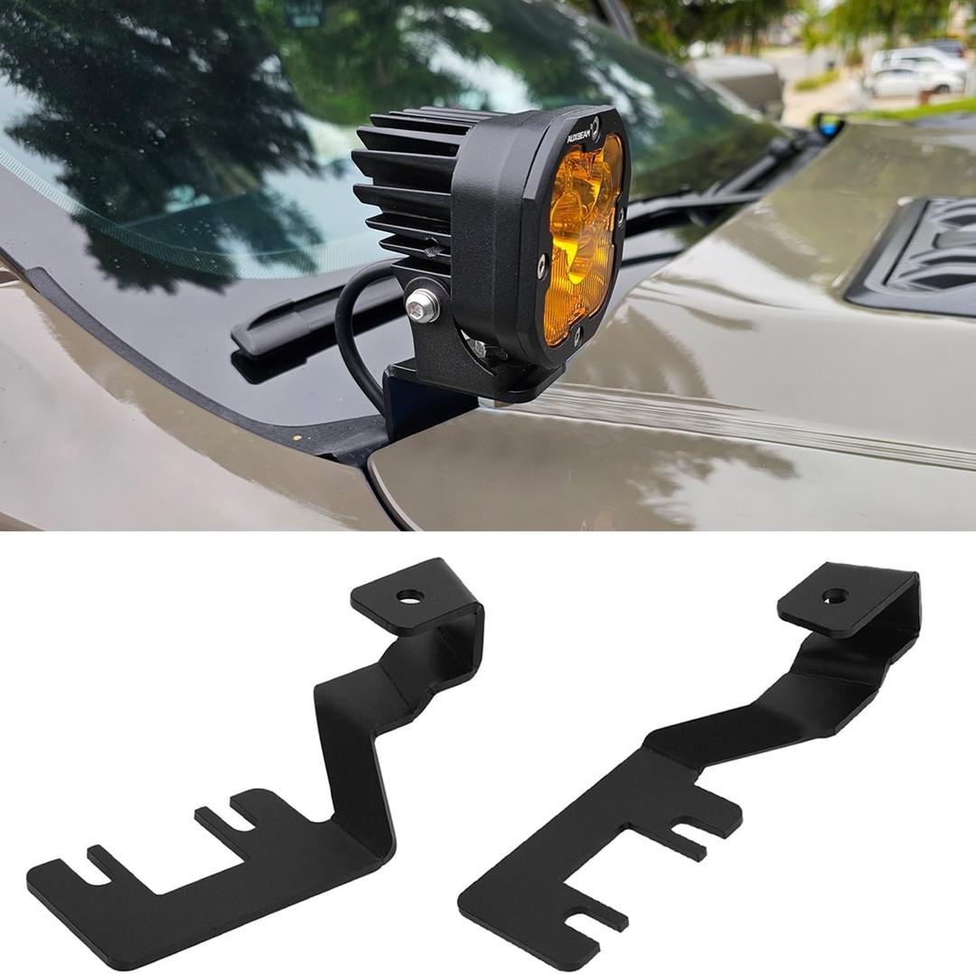 Ditch Light Brackets Hood Hinge Mount Compatible with Ford Ranger 2025 2024 2023, LED Pod Work Light Brackets Accessories