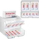 Bandages Storage Organizer for Wall Large Bandage Organizer with Lid 3-Compartment Plastic Bandaid Storage Container for Home Medicine Cabinet, Elastic Bandage Wrap, Cotton Swab