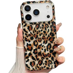 Jmltech for iPhone 17 Pro Max Case Cheetah Print Leopard Girly Luxury Women Sparkle Cute Trendy Silicone Shockproof Protective Phone Cases for iPhone 17 Pro Max