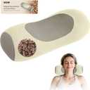 Organic Buckwheat Cervical Neck Pillow, Adjustable Neck Roll for Sleeping, Ergonomic Neck Support Bolster for Side & Back Sleepers, Firm Support Pillow for Neck Pain Relief & Spine Alignment