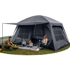 Abahub 10 Person Tent for Camping, Family Cabin Tents with 2 Rooms and 2 Doors, Large Tent with Rainfly, Porch, 4 Windows, 14ft x 10ft x 81in