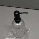 12Oz Glass Soap Dispenser with 304 Black Rustproof Stainless-Steel Pump, Refillable Glass Soap Dispenser for Kitchen, Bathroom, Farmhouse (Clear)