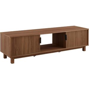 Walker Edison Arundo Fluted TV Stand for TVs up to 65 Inches, 58" TV Stand, Mocha