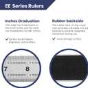 Pacific Arc Stainless Steel Ruler with 32nd and 64th Graduations, 36 Inches Rubber Backed