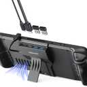 Steam Deck Dock, 4-Port USB C Hub with HDMI 2.0 4K@60Hz, Dual USB-A 3.0, 100W Max PD-in, Foldable Stand