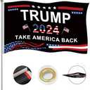 Trump 2024 Take America Back Flags 3x5 Outdoor Made in USA-Trump 2024 Flag for Outside with 2 Brass Grommets UV protection Fade Resistant for Indoor Outdoor