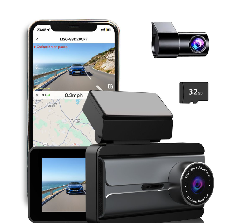 C20 4K/1080p Dash Cam Front Rear, Dash Camera for Cars Wi-Fi App Control
