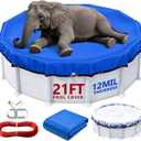 21FT Round Winter Pool Cover Heavy Duty Pool Covers for Above Ground Pools
Durable Polyethylene Material,Cold-Resistant,Tear-resistant,Waterproof,UV Protection,Windproof with Winch and Cable Kit,Blue