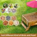 Ground Bird Feeder for Outdoors Bird&Squirrel Feeder Wooden Chicken Picnic Table Platform Feeder Wild Bird Feed Crow Feeder for Outside with 5 LBS Capacity (Brown)