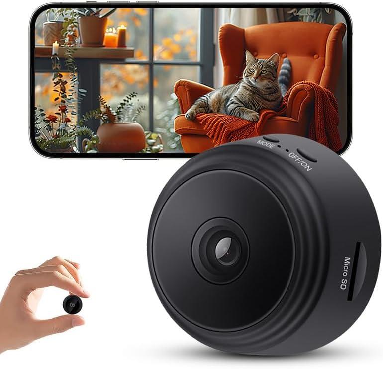 Hidden Camera - Spy Cameras - Nanny Cam - WiFi Wireless Cam - 1080P HD Small Camera with Motion Detection and Night VisionSecurity Cameras for Home/Office/Baby Monitoring-A9 (Black)