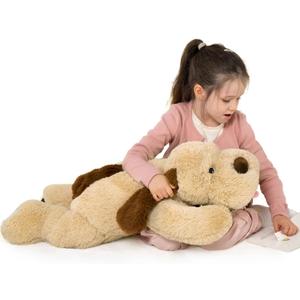 MaoGoLan Giant Dog Plush,31" Large Stuffed Animal Dog, Fluffy and Cuddly Stuffed Puppy Stuffed Animal Throw Pillow Toy Birthday for Girls Kids (Brown)
