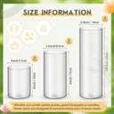 Nuogo 24 Pcs Plastic Cylinder Vases Tall Plastic Flower Vases for Centerpieces Hurricane Candle Holder for Home Wedding Office Party Formal Dinners Decorations (4''/6''/8'')