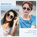 EASY READ Bifocal Reading Sunglasses for WomenFashion Sun Readers UV400 Protection(Magnification 1.50,Blue)