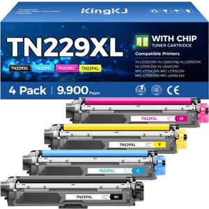 TN229XL Toner Cartridge Set 4-Pack Replacement for Brother TN-229XL TN229 XL Black MFC-L3720CDW MFC-L3780CDW HL-L3220CDW HL-L3280CDW HL-L3300CDW HL-L3295CDW L8245CDW MFC-L8395CDW L3765CDW Printer Ink