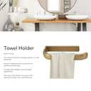 Wall Mounted Hand Towel Bar, Bathroom Hand Towel Hanger Towel Rack Stainless Steel Retro Space Saving Towel Holder for Bathroom Entrance (S)