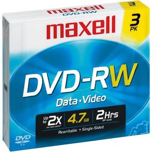 Maxell 4.7GB 2X DVD-RW (3 -Pack)