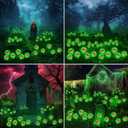 2025 Upgraded Halloween Lights Outdoor Solar Eyeball Light: 6 Pack 36 LED Green Scary Eyeballs Swaying Firefly, Waterproof Halloween Pathway Lights for Yard, Garden, Lawn Outside Lighting Decor